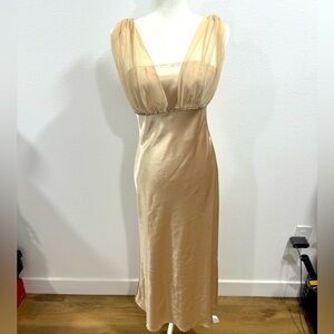 Aspeed Gold Satin Sequin Rhinestone Wedding Prom Party Dress Gown 💛